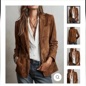 Retro Contrast Stitching Eco-friendly Suede Jacket 